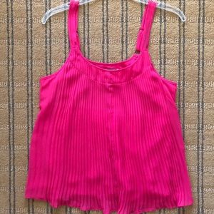 Brand new Pink pleated sleeveless shirt